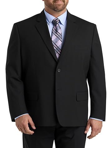 Oak Hill by DXL Men's Big and Tall Jacket-Relaxer Suit Jacket Black 56 Reg