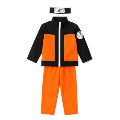 Image of WANNA PARTY Ninja Naru-To Anime Outfit for Halloween, Pretend Play & Dress-Up for Boys, Size 7 to 9 Years