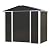 AOBABO Metal Outdoor Utility Tool Storage Shed with Roof Slope Design, Door and Lock for Backyards, Gardens, Patios and Lawns, Black, 6'x4'