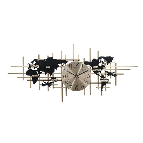 Reloj de pared moderno grande mapa mundial metal 96cm miniatura 1