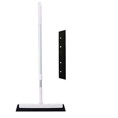 Hershii Telescopique Raclette de Nettoyage de Fenêtre avec Poignée en Acier Inoxydable de 77-117 cm pour Laver et Sécher Le Verre, Le Sol,Les Miroirs, La Cuisine - Blanc Cover