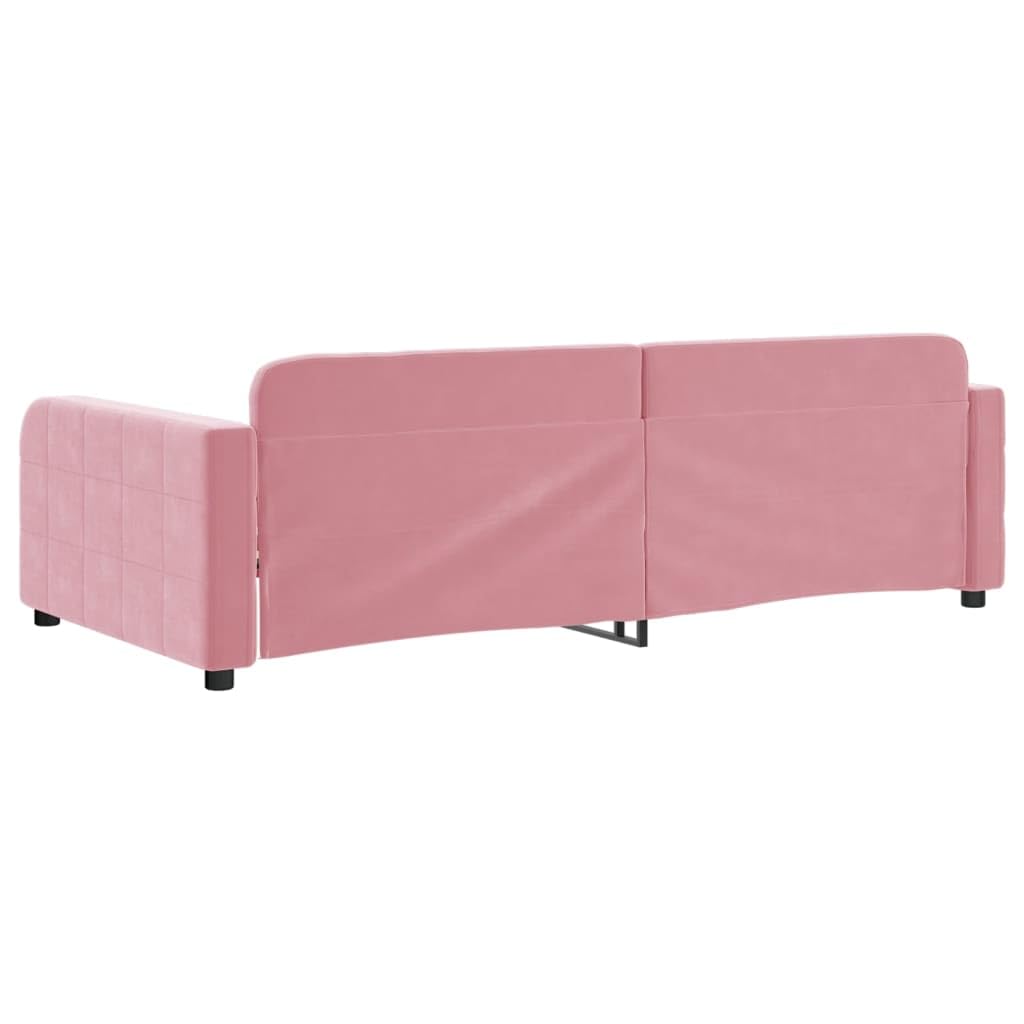 Velluto Trasformabile Divano Letto Rosa 90x200 cm