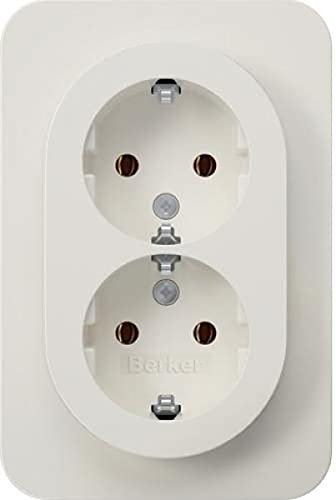 Doppelsteckdose SCHUKO Berker prise de courant double encastrable R1 blanc