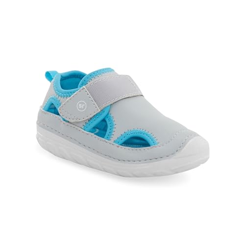Stride Rite Womens Casual Sandal, Grey/Blue, 3.5 Infant US
