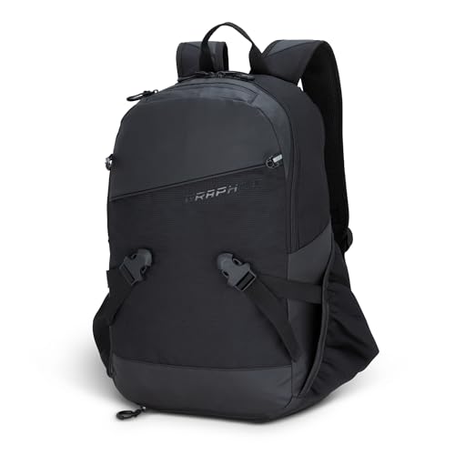 Graphite Ski Backpack — 23 L Durable Backpack for Winter Sports, Water-Resistant 600D Polyester, Felt Goggle Pocket, Hydration Pack Compartment, Quick Access Pocket — Black