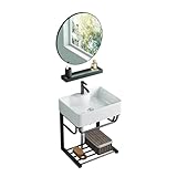 Évier d'angle mural blanc avec support pour économiser de l'espace pour la maison, le bureau, le restaurant, l'école, le lavabo d'intérieur Slish