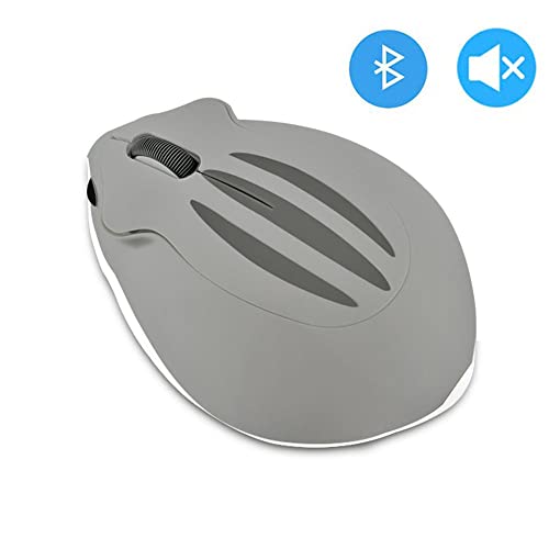 Image of Bluetooth 5.1 Wireless Mouse,No Receiver Inside,Cute Animal Hamster Shape,M Size Silent Click Compatible with Android Tablet /MacBook /Chrome /Microsoft Surface /Windows 8.1 Above, Gray