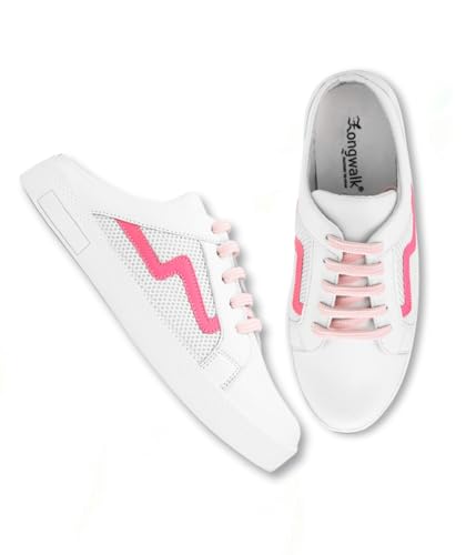 Image of Longwalk White Casual Shoes Sneakers for Women(W-4029)