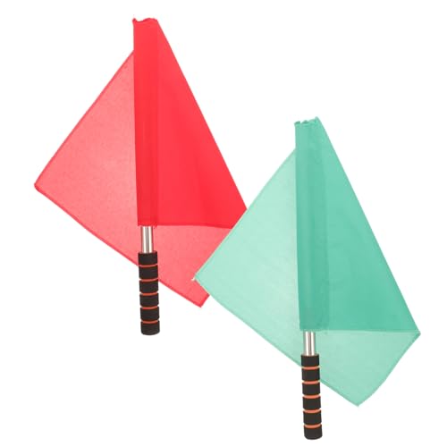 GOOHOCHY 2pcs Soccer Referee Flags Match Safety Flags Comfortable Grip for Competition and Football Games