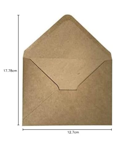 Image of AccuPrints 25 Pcs Brown Envelopes with Silver Stickers (5 x 7) inches | Unique design Texture Hand made Brown envelopes for wedding /party /office use /gift