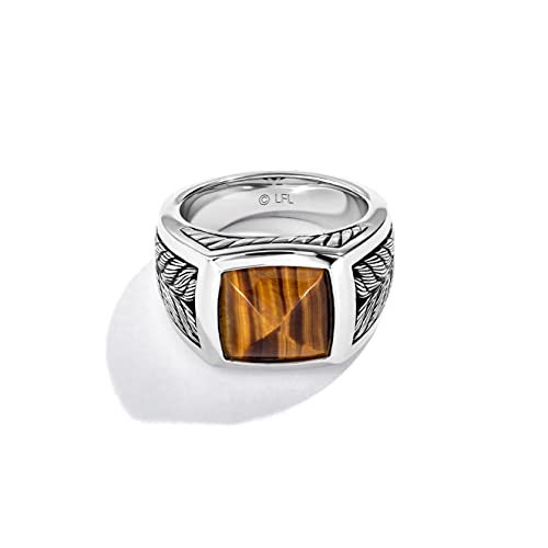 Jewelili Star Wars™ Fine Jewelry The Wookiee Men's Ring Tiger Eye Gemstone Silver