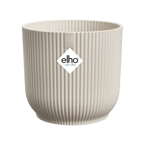 Elho Vibes Fold Round Mini 11 - Macetero por Interior - 100% Plástico Reciclado - Ø 11.1 x H 10.5 cm - Linen White