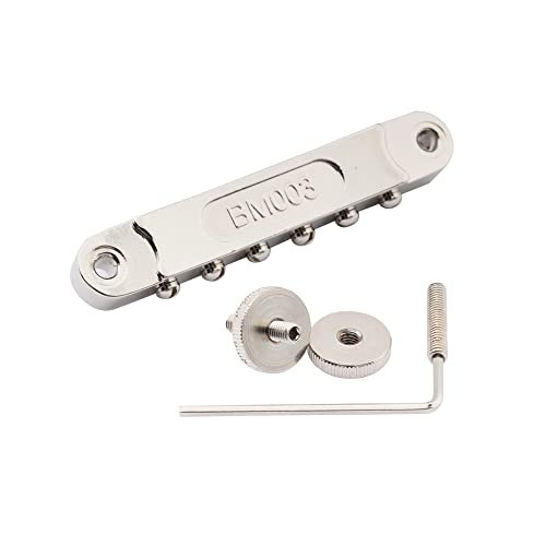Musiclily Pro 10.4mm Roller Saddle ABR Tune-O-Matic Bridge with M4 Post for Les Paul Style Electric Guitar Nickel - Image 3
