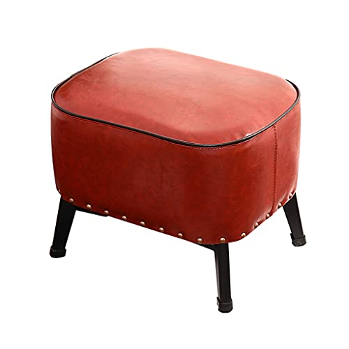 Petit tabouret ottoman rectangle en cuir PU chic 40x30x30cm