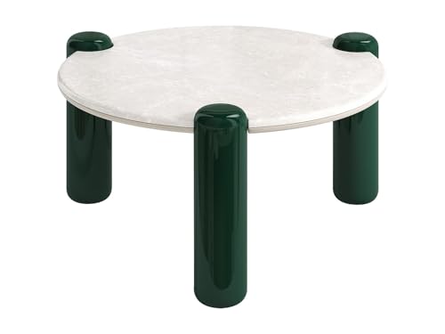 Vente unique Mesa de Centro de m·rmol y MDF   Beige y Verde   NARODI