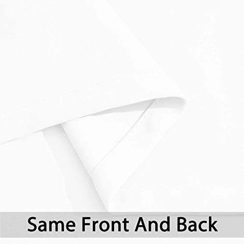 Yakamok Pure White Room Darkening Curtain Panels,Thermal Insulated Curtains, Solid Grommet Top Drapes for Bedroom/Living Room, 52x96 Inch, 2 Panels