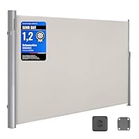 SONGMICS Alu-Seitenmarkise, ausziehbar, 160 x 300 cm, Sichtschutz, Sonnenschutz, blickdicht, Seitenrollo, für Balkon, Terrasse, Garten, beige GSA160E