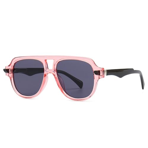 Lunettes de soleil rétro double ponts femmes hommes rivets tendance