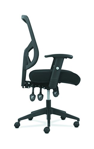Image of HON Sadie Ergonomic Office Chair, Mesh High Back, Height Adjustable Back and Arms,Tilt-Tension Recline Control, Rolling Swivel, Lumbar Support