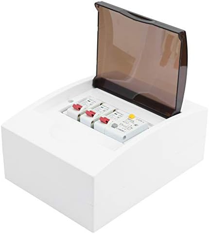 2 Way Consumer Unit Circuit Breaker Panel Mini Leakage Circuit Breaker Fuse Board 40A 30mA RCD 2MCB 6A+16A+40A, IP65 Protective Plastic Shield Garage Residential Building Electricity Box for Workshops