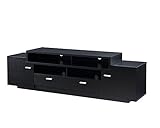 Furniture of America ioHomes Joslin Multi-Shelves TV Stand, Black