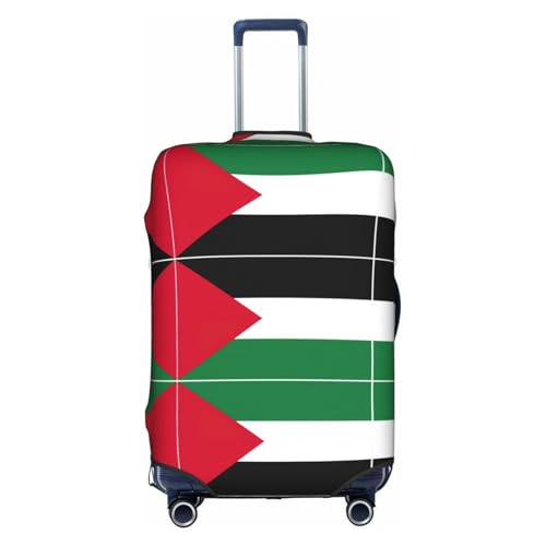 Palestine Flag Print Travel Elastic Suitcase Luggage Baggage Cover Protector, Washable And Anti-Scratch
