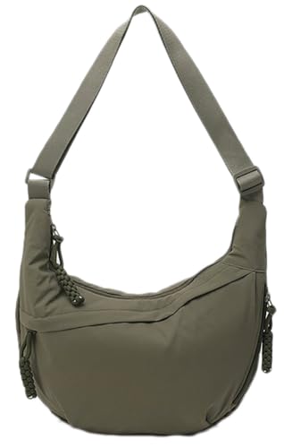 Image of Hobo Bag for Women Men Crescent Shoulder Bag Retro Nylon Canvas Crossbody Bag Slouchy Corduroy Dumpling Bag Purse | Retro