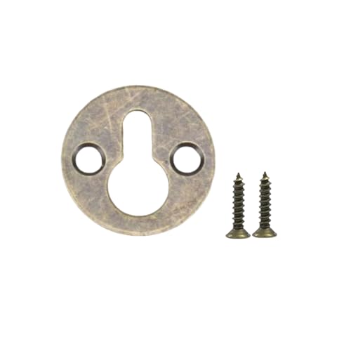 Image of 20 Pack Round Metal Keyhole Hanging Films Shelf Brackets for Picture Frame Hanging(Bronze)