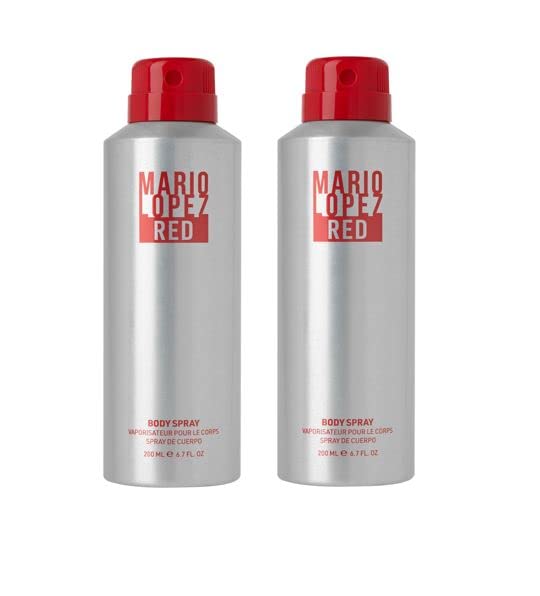 Mario Lopez Red Deodorant Spray for Men Two Pack - Red 200ml/6.7oz