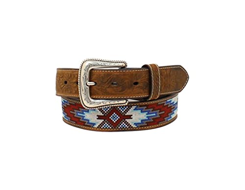 Nocona Western Belt Mens Embroidered Inlay Floral Tooled N210004644
