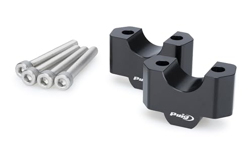 Pontets Puig 22359N en alu noir pour rehausser le guidon de moto