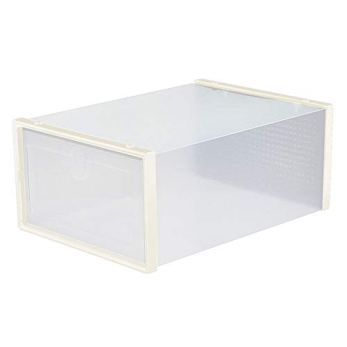 Cajas para Zapatos Transparentes. Cajas de Zapatos, lote de 6 Organizadores de Almacenamiento, Plegables y Apilables, con o sin separador, para zapatos o zapatillas hasta Talla 42 (Sin División) Cover