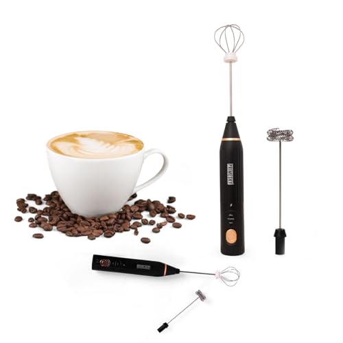Royal Milk Frother Heavy 12000 RPM Coffee frother Electric USB Rechargeable 3-Speed Electric Frother for Coffee with Whisk and Frother Mixer, Stand-up Design for frother (Royal Milk FROTHER)