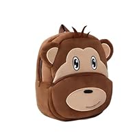 NXLGYDZ Unisex Toddler Animal Backpack,Ultra-Soft Lightweight School Bag,Cute Plush Monkey Mini Daypack for 2-6 Years