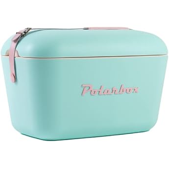 cool box, passive cool box, plastic polar cool bags in retro vintage design with polystyrene (airpop) thermal insulation