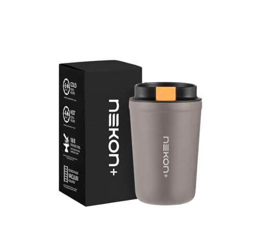 Nekon+ 12oz Double-Wall Stainless Steel Mug, Matte Black