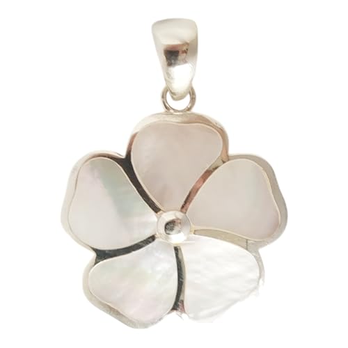 Pendentif en nacre fleur et argent pour sublimer vos tenues d'été