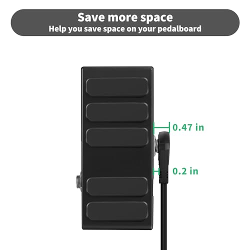 12 Inch 30 cm Flat Guitar Patch Cable 1 Ft 1/4 Right Angled TS Effect Pedal Cord