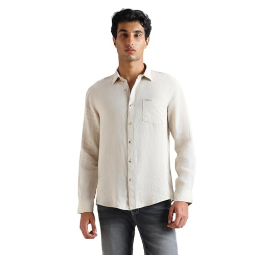 Image of Pepe Jeans Mens Linen Regular Fit Shirt