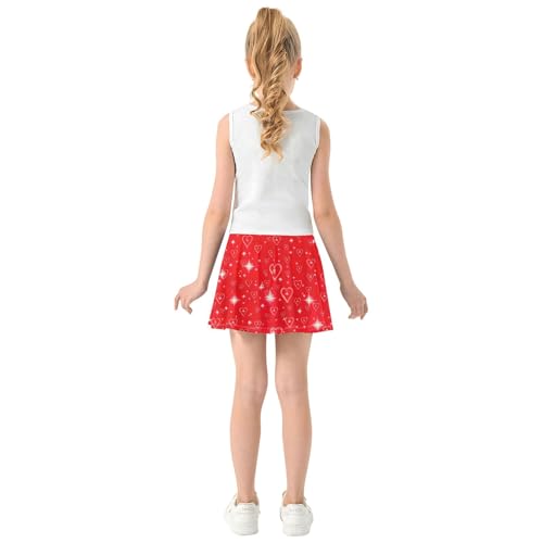 Athletic Shorts for Girls Skorts Red Hearts Stars Toddler Tennis Skirts Blue Pink Butterfly Skirt 3t4