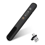 Pointeur de Présentation,Telecommande Powerpoint,Télécommande Powerpoint Pointeur Sans Fil 2,4 Ghz Pour Les Présentations,avec Hyperlien et Contrôle du Volume,pour Multi Media Appareil Tablette PC