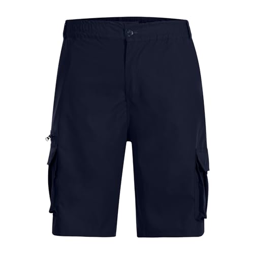 Image of Cargo Shorts for Men,Summer Casual Elastic Waist Big Tall Baggy Shorts Lightweight Hiking Short with Multi Pockets
