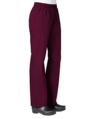 Maevn Women's Core Full Elastic Band Cargo Pants(Wine, Small Petite)