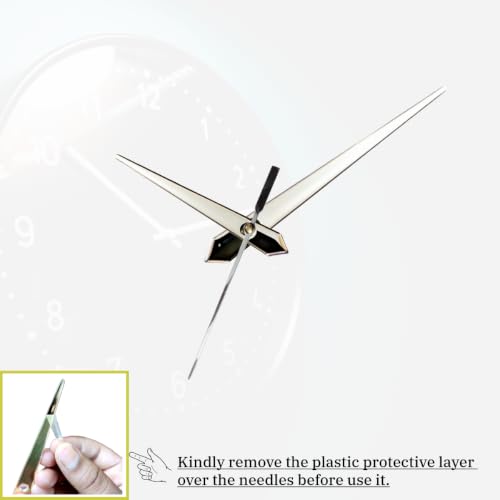 Image of 18mm Silent Sweep Clock Machine and Sturdy Silver Metal Hands | Non-Ticking Battery Operated Clock Movement Replacement for DIY Resin Clocks & Craft Repair