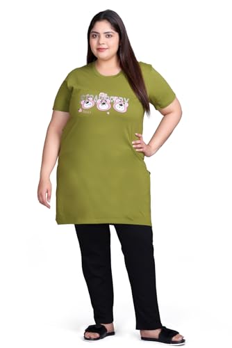 Image of In Love Women's Plus Size Graphic Printed Cotton Night Suit Set Short Sleeve