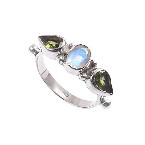Bague de créateur en argent 925 et péridot pour rompre avec la monotonie