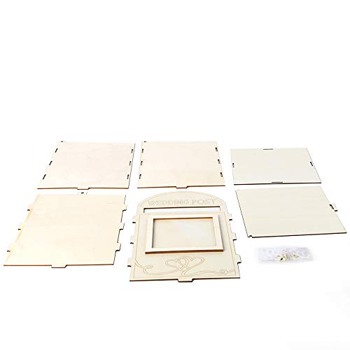 Baugger - Decoração de madeira caixa de correio de coração duplo forma de coração romântico com uma