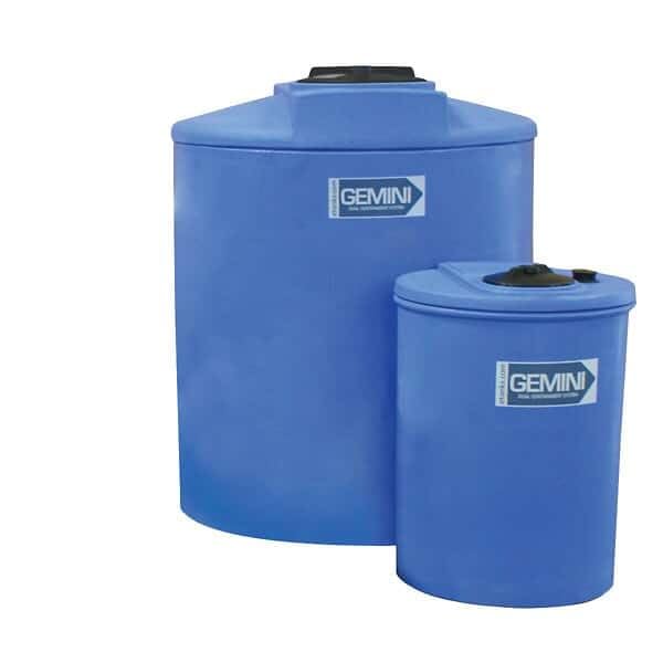Gemini 01-14870 Tanque de contención dual para sistemas de alimentación química, 120 galones; azul