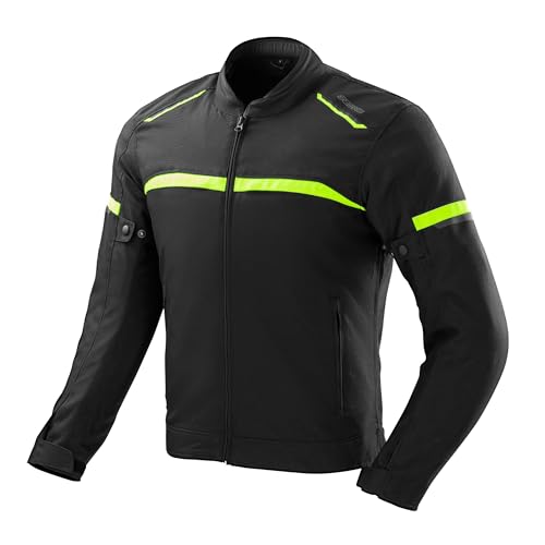 OZONE MOTO Neo Giacca da Moto Uomo | Tessile | Protezioni Gomiti e Spalle Livello 1 | Tasca per Protezione Schiena | Fodera Termica Removibile | 3 Canali di Ventilazione