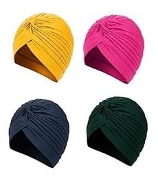 TKSA STYLE Men & Women, Stretch Polyester Pagri Headwear Hair Wrap Turban Hat Chemo Beanie Cap Head Scarf Hijab Silky Turban Hats Boys and Girls-image-40